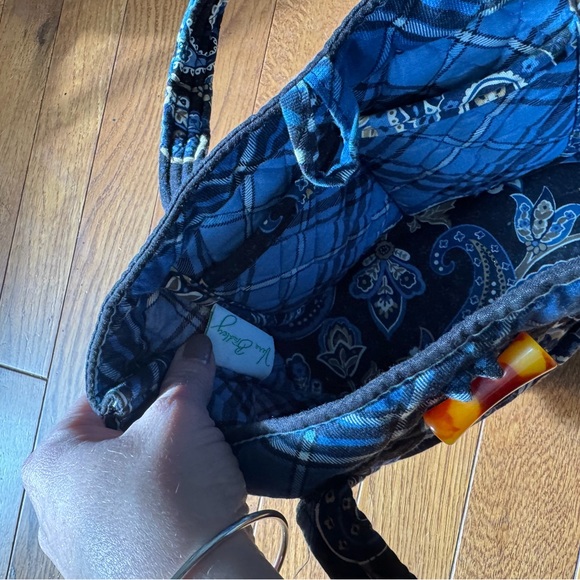 Vera Bradley Blue and Black Paisley Tote - Picture 4 of 4